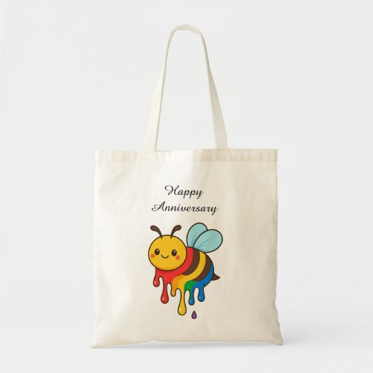 Rainbow Bee-Butterfly - Gelukkig Jubileum Tote Bag (Voorkant)