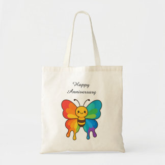 Rainbow Bee-Butterfly - Gelukkig Jubileum Tote Bag