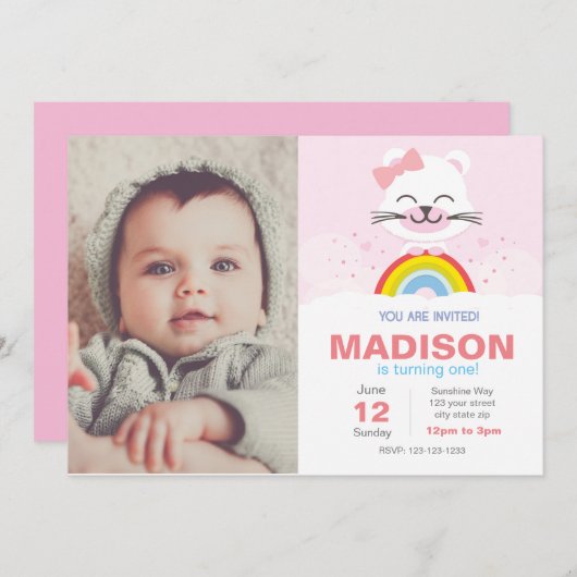 Rainbow Beer Birthday Uitnodiging (Voorkant / Achterkant)