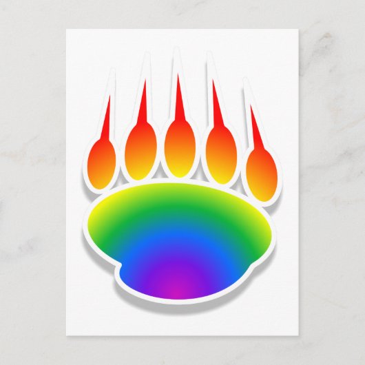 Rainbow Beer Paw Print Briefkaart (Voorkant)