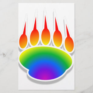 Rainbow Beer Paw Print Briefpapier