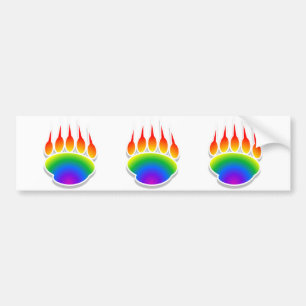 Rainbow Beer Paw Print Bumpersticker