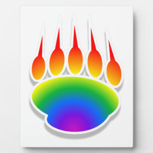 Rainbow Beer Paw Print Fotoplaat
