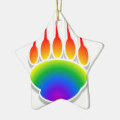 Rainbow Beer Paw Print Keramisch Ornament (Links)
