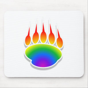 Rainbow Beer Paw Print Muismat