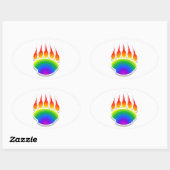 Rainbow Beer Paw Print Ovale Sticker (Vel)