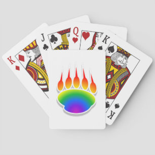 Rainbow Beer Paw Print Pokerkaarten