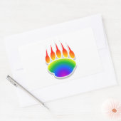 Rainbow Beer Paw Print Rechthoekige Sticker (Envelop)