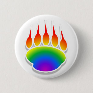 Rainbow Beer Paw Print Ronde Button 5,7 Cm