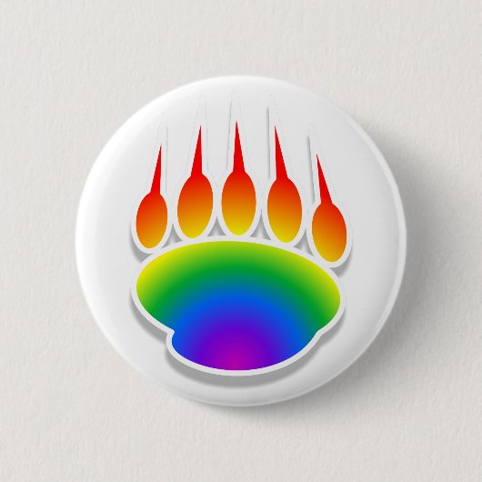 Rainbow Beer Paw Print Ronde Button 5,7 Cm (Voorkant)