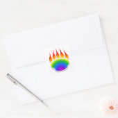 Rainbow Beer Paw Print Vierkante Sticker (Envelop)