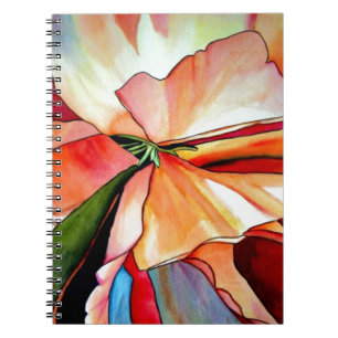 Rainbow Begonia flower waterverf originele kunst Notitieboek