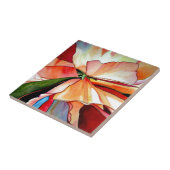 Rainbow Begonia flower waterverf originele kunst Tegeltje (Zijkant)