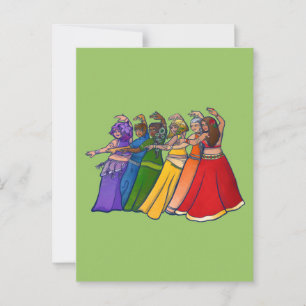 Rainbow Belly Dancer Art Belly Dance Briefkaart