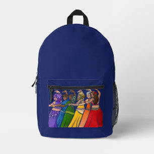 Rainbow Belly Dancer Art Belly Dance Troupe Bedrukte Rugzak