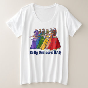 Rainbow Belly Dancer Art Belly Dance Troupe Grote Maat T-shirt
