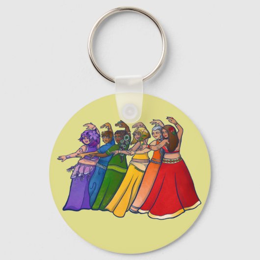 Rainbow Belly Dancer Art Belly Dance Troupe Sleutelhanger (Voorkant)