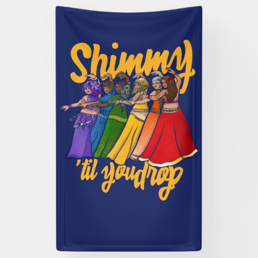 Rainbow Belly Dancer Art Belly Dance Troupe Spandoek (Verticaal)