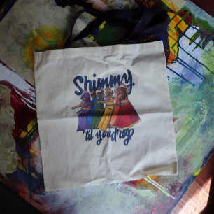 Rainbow Belly Dancer Art Belly Dance Troupe Tote Bag
