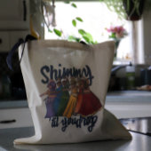 Rainbow Belly Dancer Art Belly Dance Troupe Tote Bag