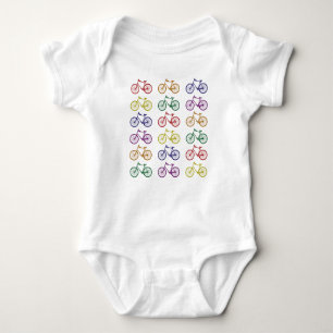 Rainbow Bicycles Baby Bodysuit