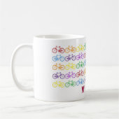 Rainbow Bicyclist Nom Mug personnalisée (Gauche)