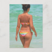 Rainbow Bikini Girl Foto Briefkaart (Voorkant)