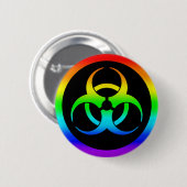 Rainbow Biohazard Symbool Button Pin (Voorkant /achterkant)