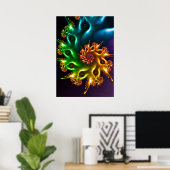 Rainbow Bird Fractal Poster (Thuiskantoor)