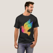 Rainbow Bird Peace Sign Tie Dye Pattern Cloth T-shirt (Voorkant volledig)