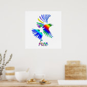 Rainbow Bird Poster (Keuken)