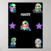 Rainbow Bird & Stars Personalized Poster (Voorkant)