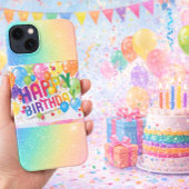 Rainbow Birthday Balloon Phone Case iPhone Hoesje