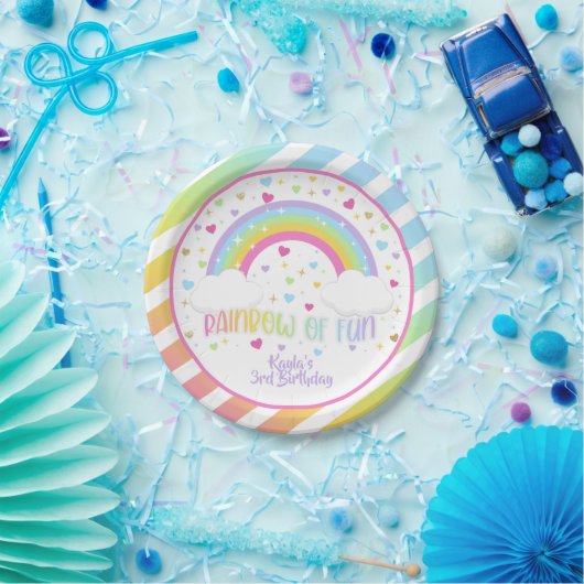 Rainbow Birthday Bord - Pastel - Custom (Feest)