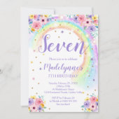 Rainbow Birthday Invitation AGE (Devant)