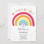 Rainbow Birthday Invitation Bright Rainbow Party (Devant)