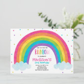 Rainbow Birthday Invitation Bright Rainbow Party (Debout devant)