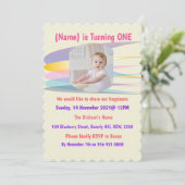 Rainbow Birthday Invitation Card (Debout devant)