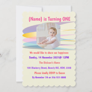 Rainbow Birthday Invitation Card