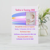 Rainbow Birthday Invitation Card (Debout devant)