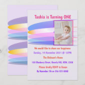 Rainbow Birthday Invitation Card (Devant / Derrière)