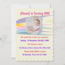 Rainbow Birthday Invitation Card