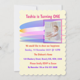 Rainbow Birthday Invitation Card Kaart
