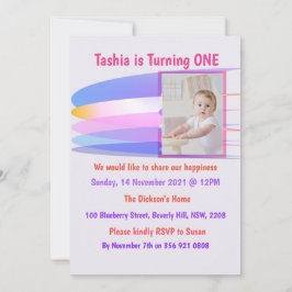 Rainbow Birthday Invitation Card Kaart