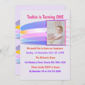 Rainbow Birthday Invitation Card Kaart (Voorkant / Achterkant)