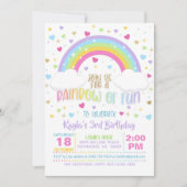 Rainbow Birthday Invitation - Girl Pastel Kaart (Voorkant)