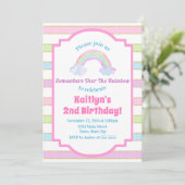 Rainbow Birthday Invitation Rainbow Girl (Debout devant)