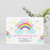 Rainbow Birthday Invitation, Rainbow of Fun Invita Kaart (Staand voorkant)