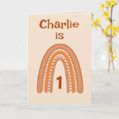 Rainbow Birthday Leeftijd Kaart (Gele Bloem)