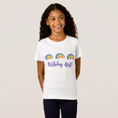 Rainbow Birthday Meisje T-shirt (Voorkant volledig)